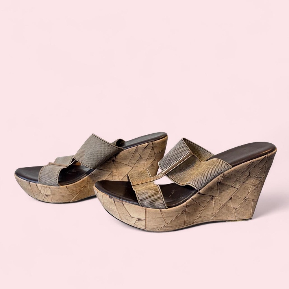 Chunky Leather Platform Slide‎ Sandals 🌿🤎